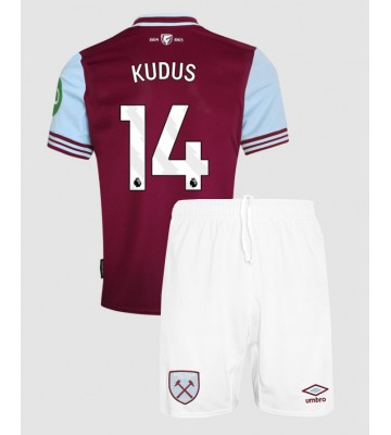 West Ham United Mohammed Kudus #14 Primera Equipación Niños 2024-25 Manga Corta (+ Pantalones cortos)